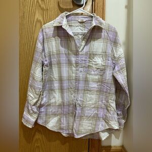 Aeropostale long sleeve oversized plaid flannel button down shirt